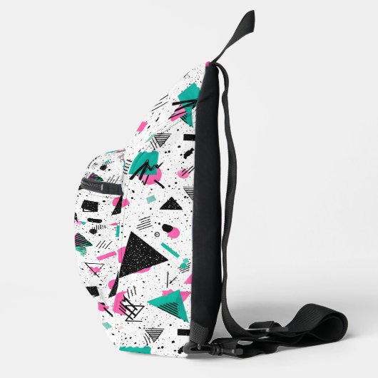 Retro Memphis Geometric Pattern Sling Bag (Rechts)