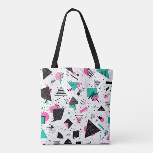 Retro Memphis Geometric Pattern Tote Bag (Achterkant)