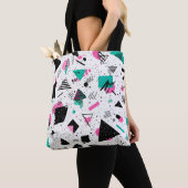 Retro Memphis Geometric Pattern Tote Bag (Dichtbij)