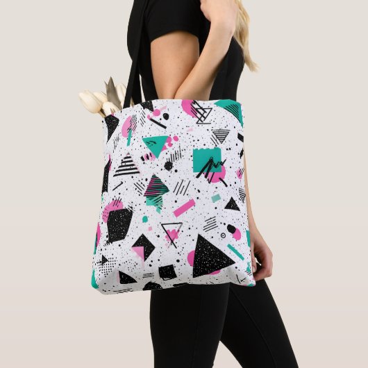 Retro Memphis Geometric Pattern Tote Bag (Dichtbij)