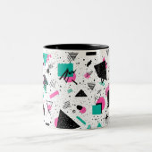 Retro Memphis Geometric Pattern Tweekleurige Koffiemok (Center)