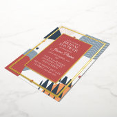 Retro Memphis geometrisch Vrijgezellenfeest Folie Uitnodiging (Gedraaid)