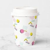 Retro Memphis Pattern 90s Theme Party Papieren Bekers (Achterkant)