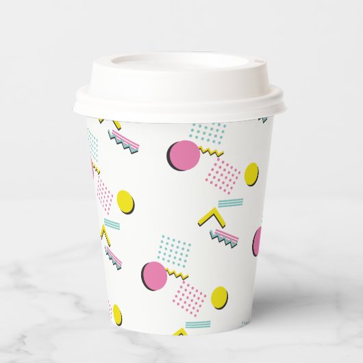 Retro Memphis Pattern 90s Theme Party Papieren Bekers (Voorkant)