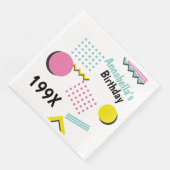 Retro Memphis Pattern 90s Theme Party Servet (Hoek)