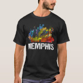  Retro Memphis Tennessee Skyline Gift T-shirt (Voorkant)