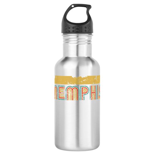  Retro Memphis Tennessee Skyline Waterfles (Voorkant)