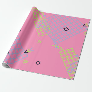 Retro Memphis Texture. Seamless Background in Tren Cadeaupapier