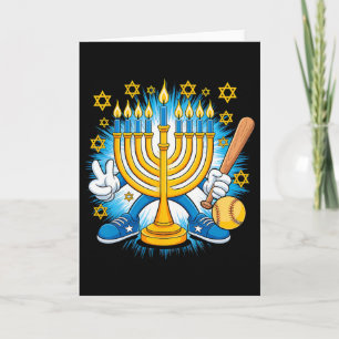 Retro Menora Speelt Zacht Happy Hanukkah Pjs Bo Kaart