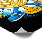 Retro Menorah Playing Softll Happy Hanukkah Pjs Bo Poster (Hoek)