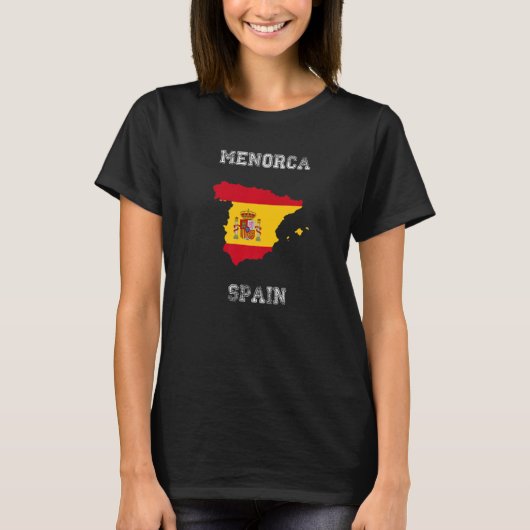 Retro Menorca Spanje heeft de vlag van Spanje vers T-shirt (Voorkant)