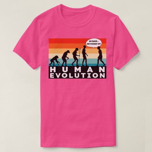 retro-menselijke evolutie t-shirt (Design voorkant)