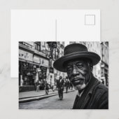 Retro mensen in straat briefkaart (Voorkant / Achterkant)