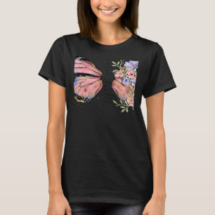Retro Mental Health Awareness Butterfly Floral T-shirt