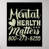 Retro Mental Health S 800-273-8255 Awareness Poster (Voorkant)
