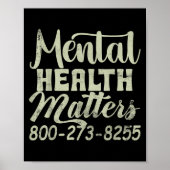 Retro Mental Health S 800-273-8255 Awareness  Poster (Voorkant)