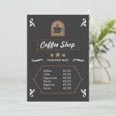 Retro Menukaart voor Coffeeshop (Staand voorkant)