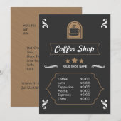 Retro Menukaart voor Coffeeshop (Voorkant / Achterkant)