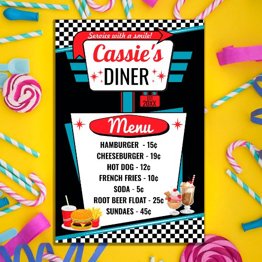Retro menuposter diner jaren 50 poster