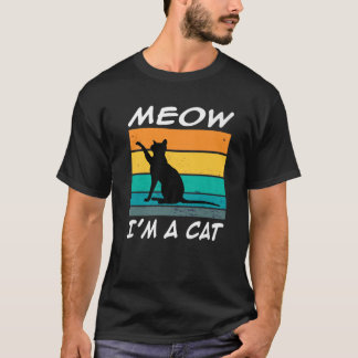 Retro  Meow, ik ben een Cat Funny Cat Costume T-shirt