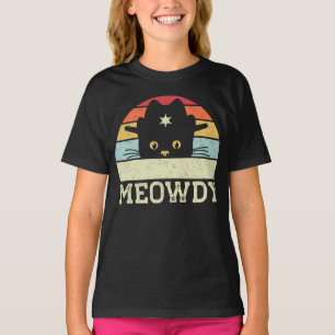 Retro Meowdy Cat Meme Funny Cowboy Cat Pet Gift T-shirt