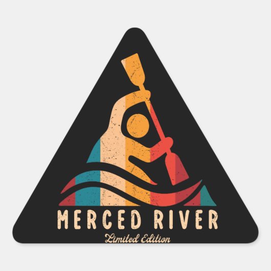 Retro Merced River Kayaking Sticker (Voorkant)