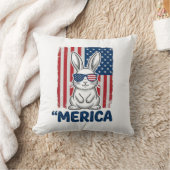 Retro Merica Patriottische Konijn Shirt Ontwerp_1 Kussen (Deken)