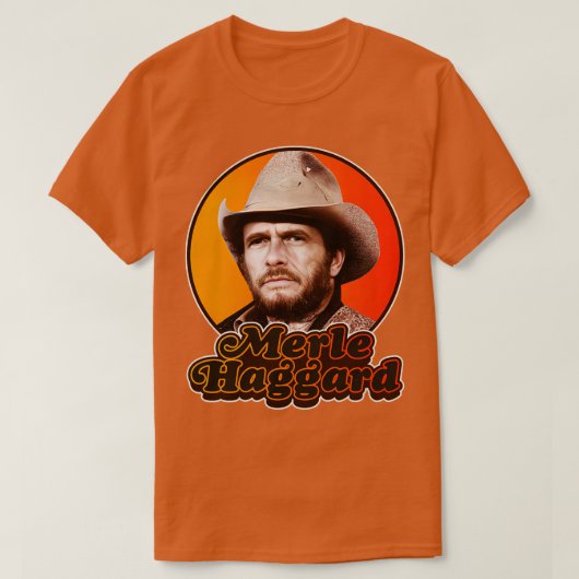 Retro Merle Haggard Design T-shirt (Design voorkant)