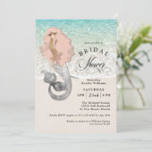 Retro Mermaid Beach Theme Vrijgezellenfeest Kaart (Staand voorkant)