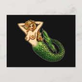 Retro Mermaid Briefkaart (Voorkant)