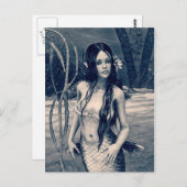 Retro Mermaid Briefkaart (Voorkant / Achterkant)
