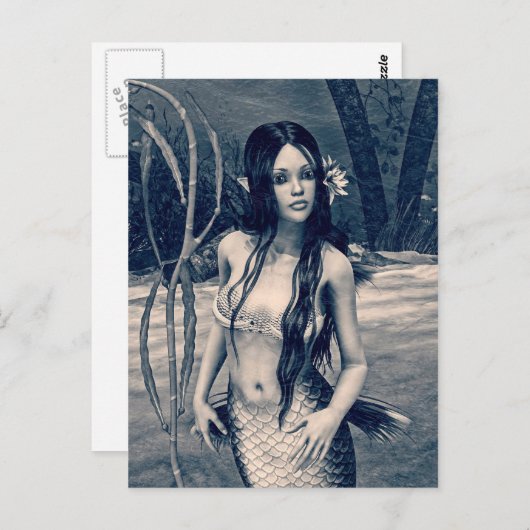 Retro Mermaid Briefkaart (Voorkant / Achterkant)