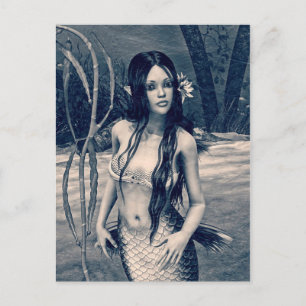 Retro Mermaid Briefkaart