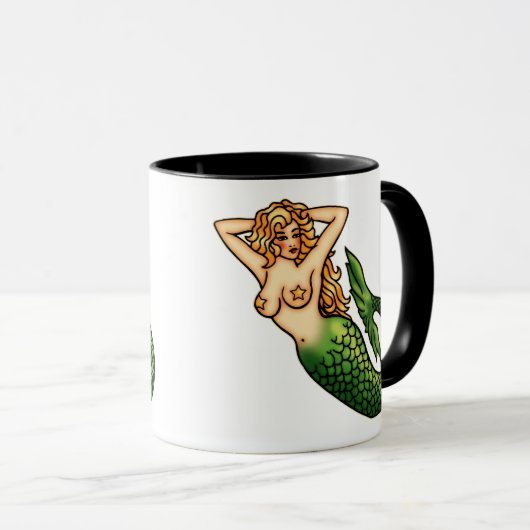 Retro Mermaid Mok (Voorkant rechts)