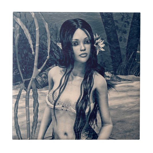 Retro Mermaid Tegeltje (Voorkant)