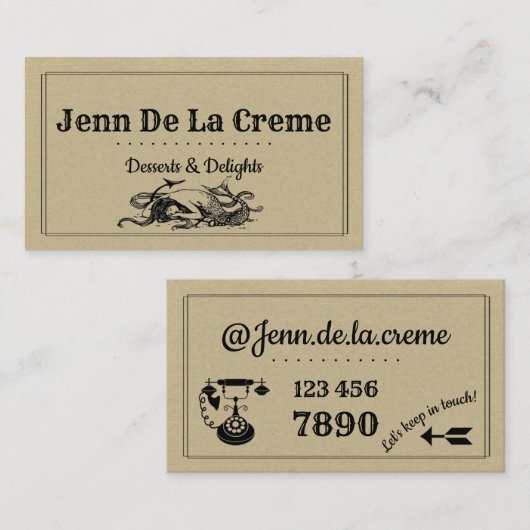  Retro Mermaid Visitekaartje (Voorkant / Achterkant)