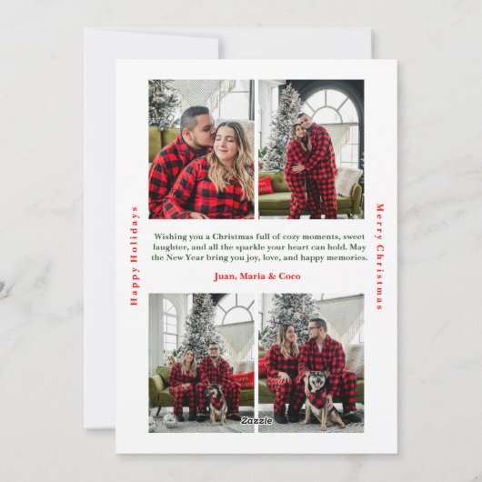 Retro Merry and Bright Arch Photo Christmas Feestdagenkaart (Achterkant)