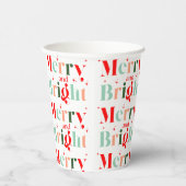 Retro Merry and Bright Christmas Papieren Bekers (Rechts)