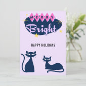 Retro Merry and Bright Christmas Photo Feestdagenkaart (Staand voorkant)