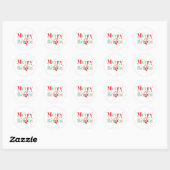 Retro Merry and Bright Christmas Ronde Sticker (Vel)