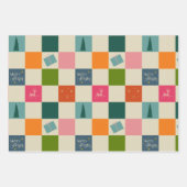 Retro Merry and Bright Christmas Wrapping Paper (Voorkant 2)