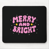 Retro Merry And Bright Holiday Design Muismat (Voorkant)