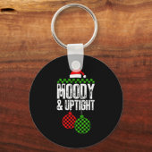 Retro Merry And Bright Moody And Uptight Couples C Sleutelhanger (Voorkant)