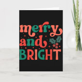 Retro Merry Bright Christmas Baby  Kaart (Voorkant)