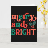 Retro Merry Bright Christmas Baby  Kaart (Gele Bloem)