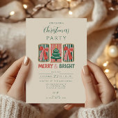 Retro Merry & Bright Christmas Kaart