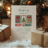 Retro Merry & Bright Christmas Kaart