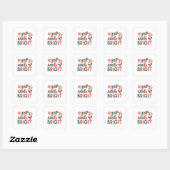 Retro Merry & Bright Christmas Typografie Vierkante Sticker (Vel)