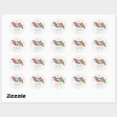 Retro Merry & Bright Classic Ronde Sticker (Vel)