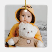 Retro Merry & Bright Foto Keramisch Ornament (Achterkant)